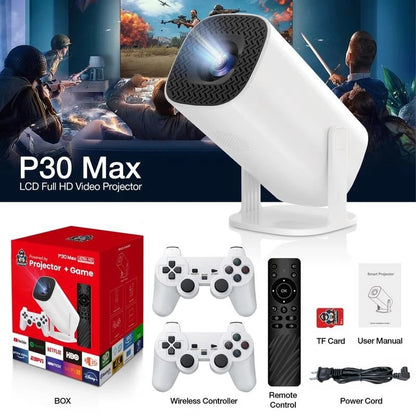 Sememini GamePro Projektor – 30 000+ retrospel & handkontroller